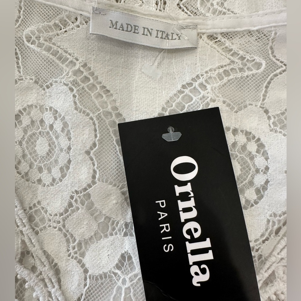 NWT Ornella Paris White Crochet Lace Boho Dress - Picture 2 of 9